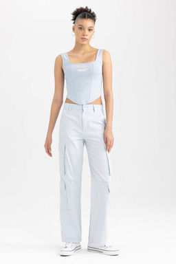 Классные брюки карго прямого кроя из 100 % хлопка - Defacto фото 2