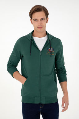 Мужской темно-зеленый вязаный кардиган - U.s. polo assn фото 3