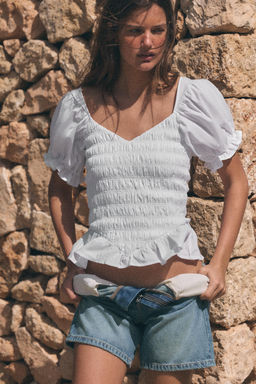 TOP COMBINADO FRUNCES / Blanco