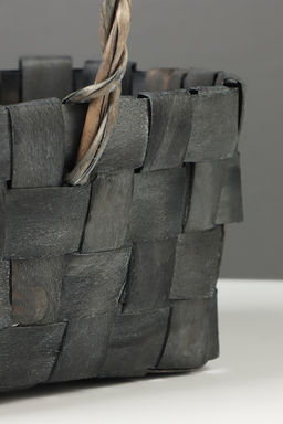 Корзина плетёная для хранения, 22×15×12 см, ручка h=12 см, ива, серая