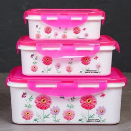 Салатник прямоугольный 3 штуки с крышками / 128 /уп 84/ 270, 560, 1200 мл - Галеонтрейд фото 3