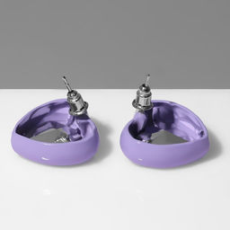 Серьги пластик «Сердечки» в рамке, цвет оранжево-фиолетовый