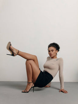 CONTE Фактурная mini-юбка А-силуэта на молнии LU 1621 black - Conte elegant фото 5