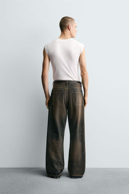 LOOSE FIT JEANS WITH PAINT SPLATTER - Zara фото 3