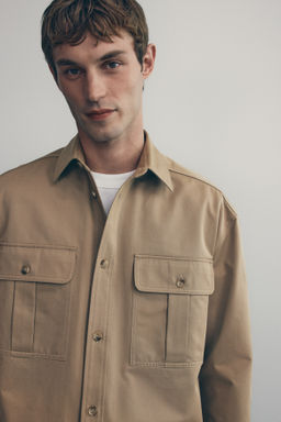 Sobrecamisa cargo en sarga de algod?n - H&m фото 4