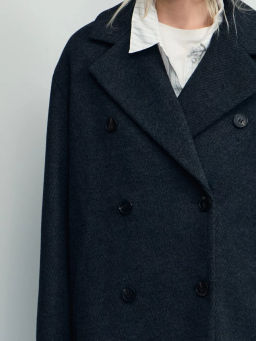 Двубортное полупальто свободного силуэта / Zarina фото 10