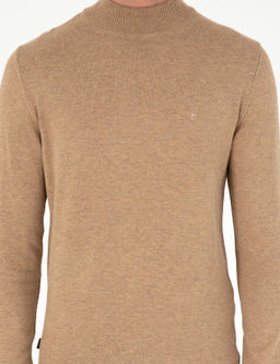 Camel Melanj Slim Fit Yar_m Bal_k__ Yaka Basic Triko Kazak - Pierre cardin фото 6