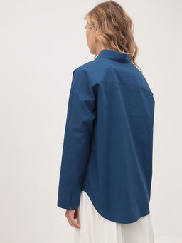 Блузка женская дл. рук. KATHARINA KROSS KK-B-0004V-т.синий  фото 4