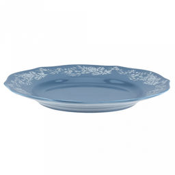 "Утренняя лазурь" Тарелка мелкая фарфоровая д267мм, h30мм, волнистый край, отводка, синий (Китай)