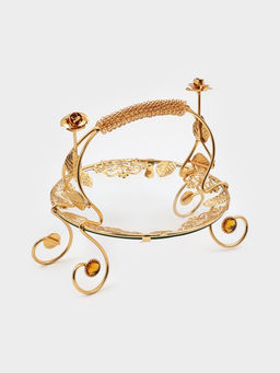 Фруктовница Rose Garden, круглая, 21?18.5?18, металл, золотистая