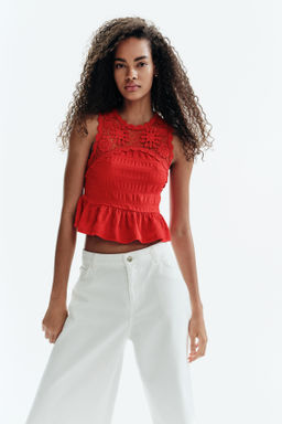 Top texturizado con detalles efecto crochet - H&m фото 6