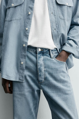 JEANS STRAIGHT ANKLE FIT ALGOD?N - LYOCELL / Azul claro - Zara фото 7