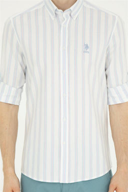 Мужская голубая рубашка с длинным рукавом - U.s. polo assn фото 6