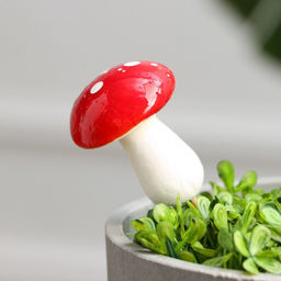 Топпер для творчества TAKE IT EASY «Грибочек мухомор» набор 10 шт., в цветы, в кашпо, 4.5×3 см