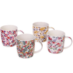 Цена за 2 шт. Кружка керамическая 370мл "Цветочная мелодия", микс рисунков