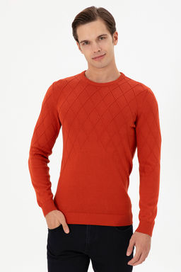 Erkek Slim Fit Bisiklet Yaka Kiremit Kazak - U.s. polo assn фото 8