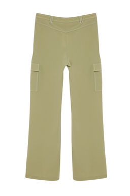 TRENDYOLMILLA Siyah Kargo Genis Paca Kontrast Dikis Detayl? Dokuma Pantolon TWOSS21PL0288  фото 24