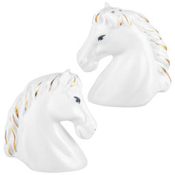 Набор для специй 2 предмета 6*4*7 см "Лошади" белая с золотом, фарфор