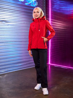 Женская мембранная куртка виндстоппер на флисе Azimuth Сияние 124/23983_711 Красный  фото 10