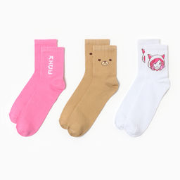 Подарочный набор термос и носки 3 пары KAFTAN Аниме, р. 37-39 (23-25 см)  фото 3