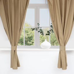 Шторы для кухни с подхватами Этель Kitchen, бежевый, 150×180 см, комплект - 2 шт.