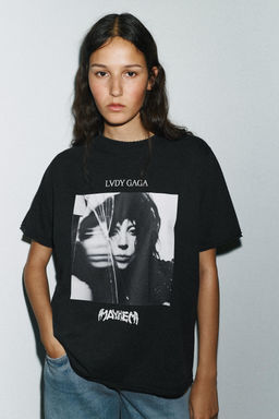 LADY GAGA FADED-EFFECT T-SHIRT - Zara фото 10