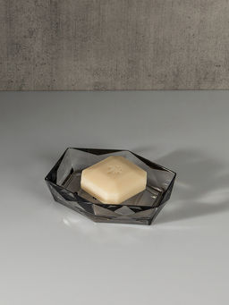 Мыльница 14,5x11,5x3,6 см серый акриловый пластик