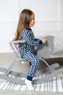 Пижама подростковая из кулирки пенье на манжетах Дрёма клетка синяя - Амадэль фото 27