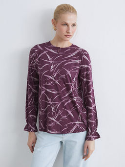 Bisiklet Yaka Desenli Bluz