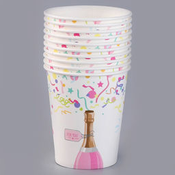 Цена за 10 шт. Стакан бумажный Вечеринка, конфетти, 250 мл
