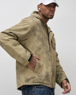 Куртка спортивная мужская весна осень бежевого цвета 25473B