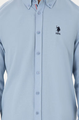 Мужская голубая рубашка с длинным рукавом - U.s. polo assn фото 6