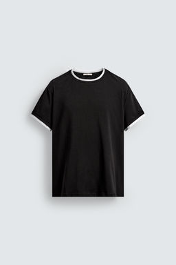 T-SHIRT WITH CONTRAST TRIMS - Zara фото 7