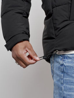 Куртка молодежная мужская зимняя с капюшоном черного цвета 8356Ch - Wonderrman фото 14