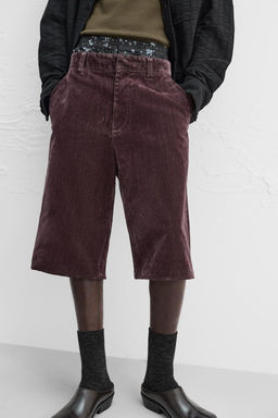 LIMITED EDITION VELVET BERMUDA SHORTS - Zara фото 5