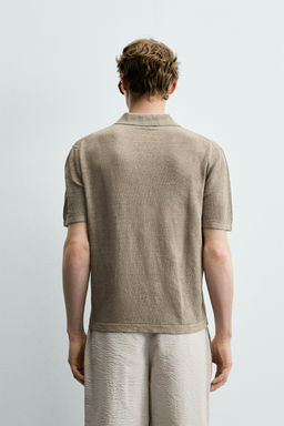POLO PUNTO REGULAR FIT 100% LINO / Verde claro - Zara фото 4