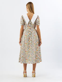 Платьеиз хлопка с большим контрастным воротником OD-935-2