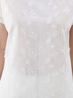 Bisiklet Yaka ?i?ekli Kad?n Bluz