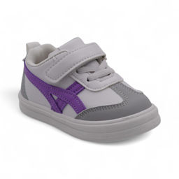 Кроссовки 4256 бело фиолетовые