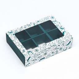 Коробка под 6 конфет новогодняя «Зимние забавы», 13.5×9.5×3.5 см