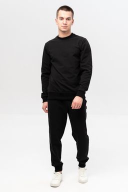 Брюки из хлопкового футера 418M3-31 черный - Solo mio фото 2