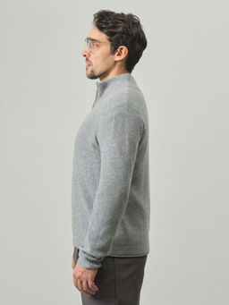 Джемпер мужской из кашемира KM010835-D серо-голубой