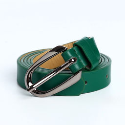 Ремень женский тонкий, 110×1.6 см, пряжка тёмный металл, зелёный