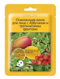 SKINLITE Маска тканевая освеж.с Арбутином и Тропич.фруктами 1*19мл