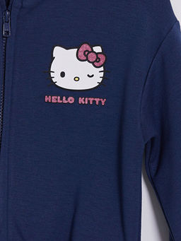 Hello Kitty Bask?l? K?z ?ocuk Soft Touch Fermuarl? Sweatshirt