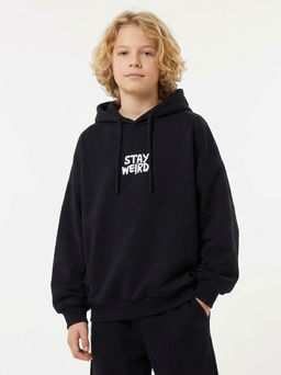 Толстовка худи с принтом 22-5264 черный