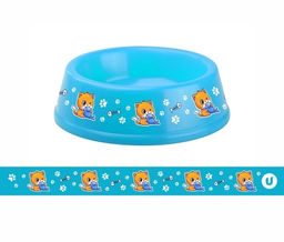 Цена за 3 шт. Миска пластиковая "МОЙ БРО - Любитель рыбки!, цвет небесно- синий 21*6,5см (логотип на миске) 700мл