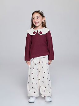 Wideleg ?i?ekli K?z ?ocuk Pantolon