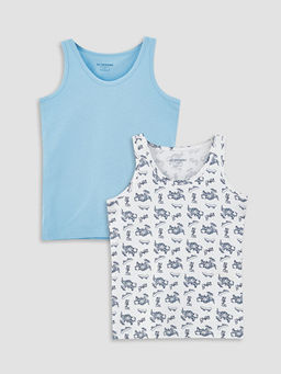 Bisiklet Yaka Erkek ?ocuk Atlet 2li