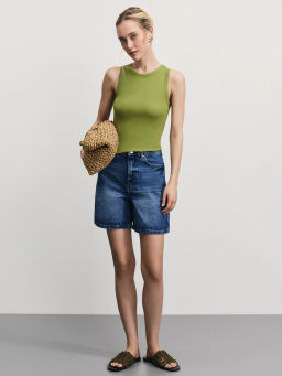 Базовая майка в рубчик / Zarina  фото 2